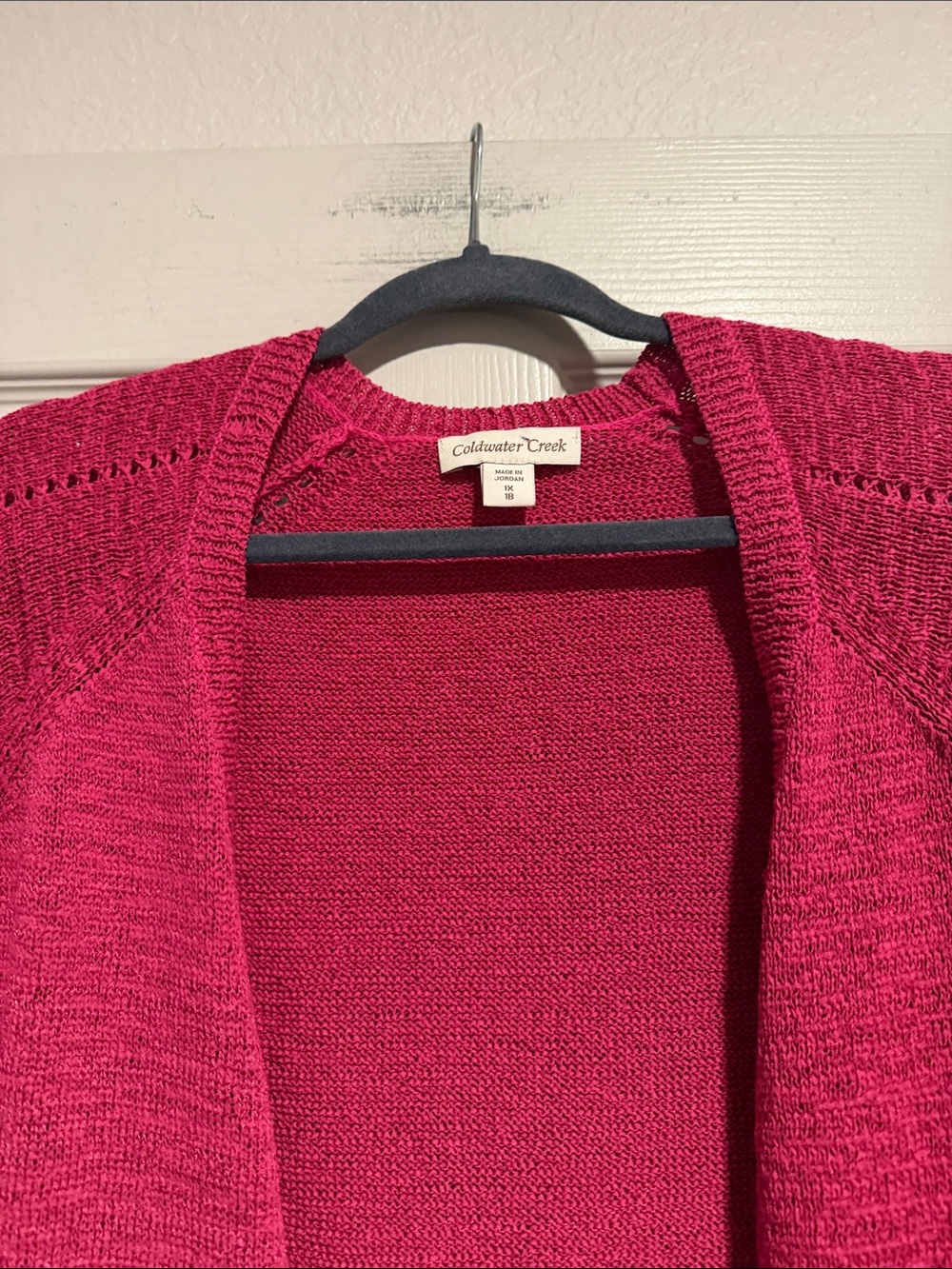 Coldwater Creek Open-Front Cardigan - Raspberry, (sold) - Picture 6 of 7